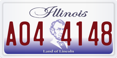 IL license plate A044148