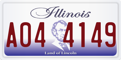 IL license plate A044149
