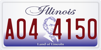 IL license plate A044150