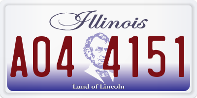IL license plate A044151