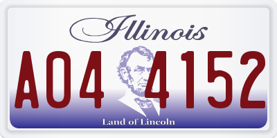 IL license plate A044152