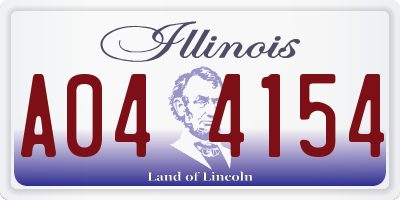 IL license plate A044154