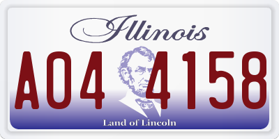 IL license plate A044158