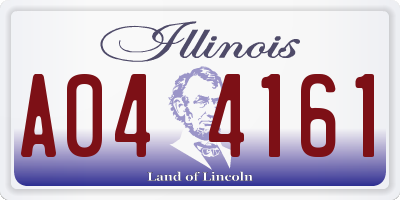 IL license plate A044161