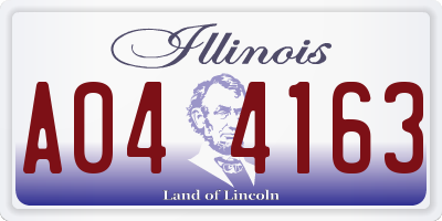 IL license plate A044163