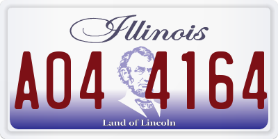 IL license plate A044164