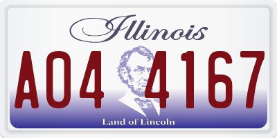 IL license plate A044167