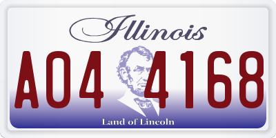 IL license plate A044168