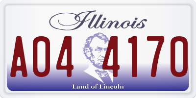 IL license plate A044170
