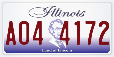 IL license plate A044172