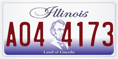 IL license plate A044173