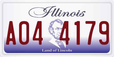 IL license plate A044179