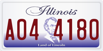 IL license plate A044180