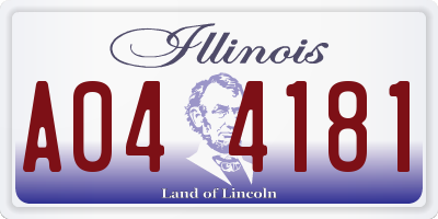 IL license plate A044181