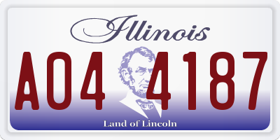 IL license plate A044187
