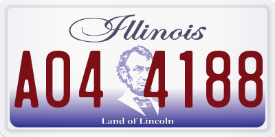 IL license plate A044188
