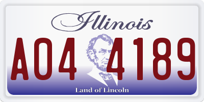 IL license plate A044189
