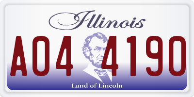 IL license plate A044190