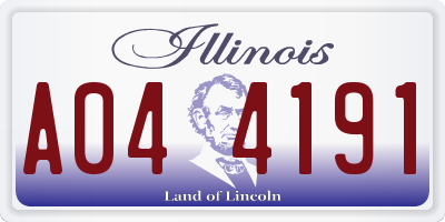 IL license plate A044191