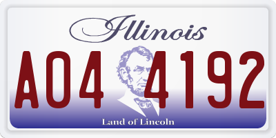 IL license plate A044192