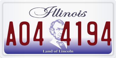 IL license plate A044194