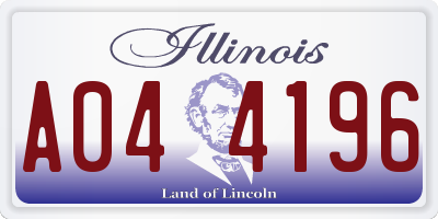 IL license plate A044196