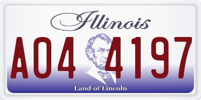 IL license plate A044197