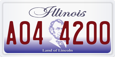 IL license plate A044200