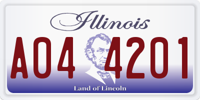 IL license plate A044201