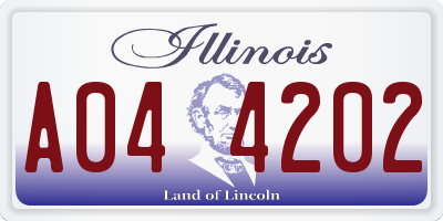 IL license plate A044202