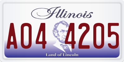 IL license plate A044205