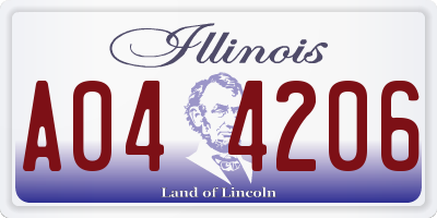 IL license plate A044206