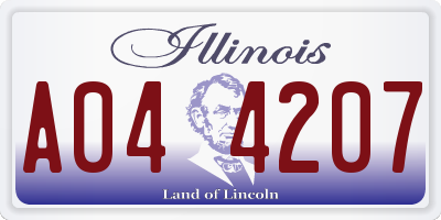 IL license plate A044207