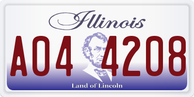 IL license plate A044208