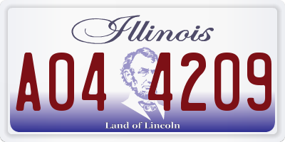 IL license plate A044209