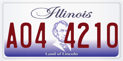 IL license plate A044210