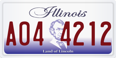 IL license plate A044212