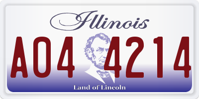 IL license plate A044214