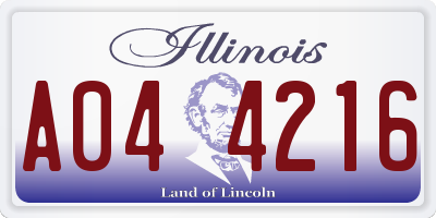 IL license plate A044216