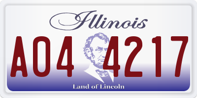 IL license plate A044217