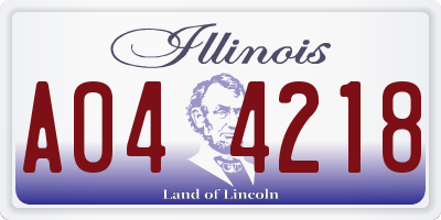 IL license plate A044218