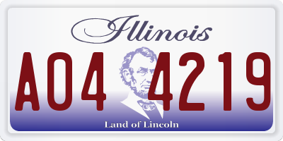 IL license plate A044219