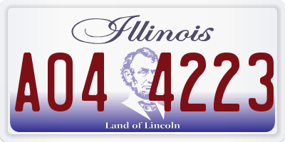 IL license plate A044223