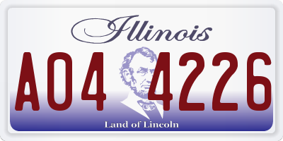 IL license plate A044226