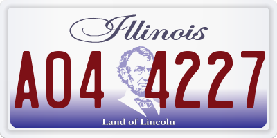 IL license plate A044227
