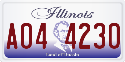 IL license plate A044230