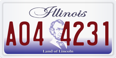 IL license plate A044231