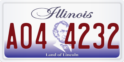 IL license plate A044232