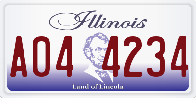 IL license plate A044234