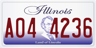IL license plate A044236